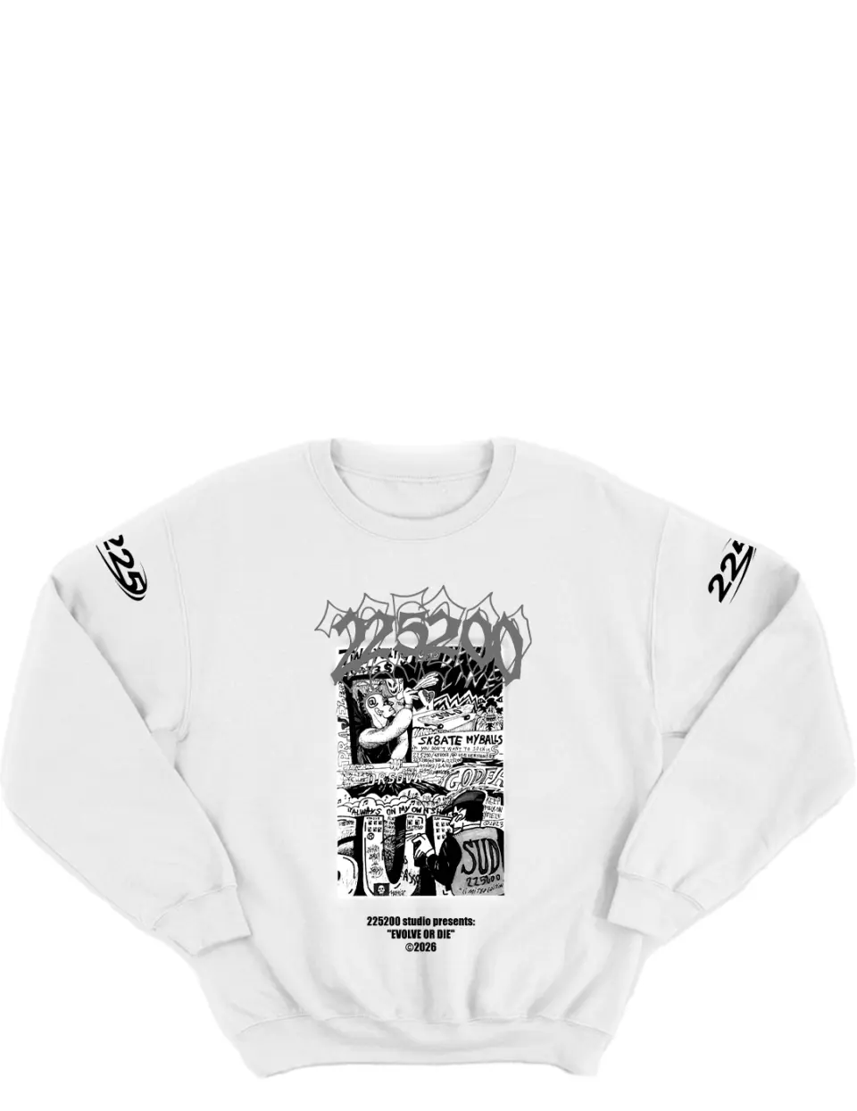 Bluza alb_Evolve or die graffiti_fata.jpg